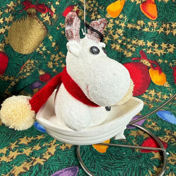 Lot Of 2 Dept 56 Billy Buttons Ornaments Snowman Skiing Moose Fishing Boat Tag - Picture 3 of 13